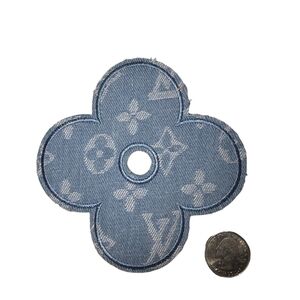 Fashion Lux Denim Flower Iron on Patch  4.5"